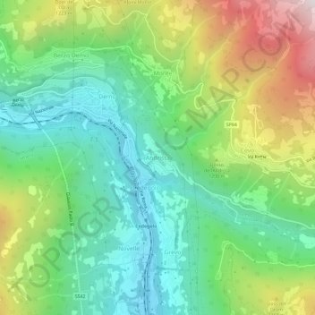 Carte topographique Andrista, altitude, relief