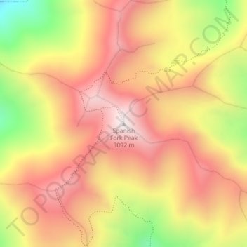 Carte topographique Spanish Fork Peak, altitude, relief