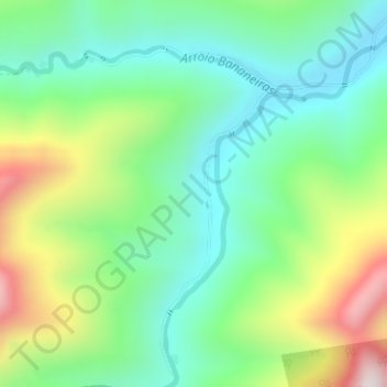 Carte topographique Bananeiras, altitude, relief