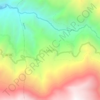 Carte topographique Ayavirí, altitude, relief