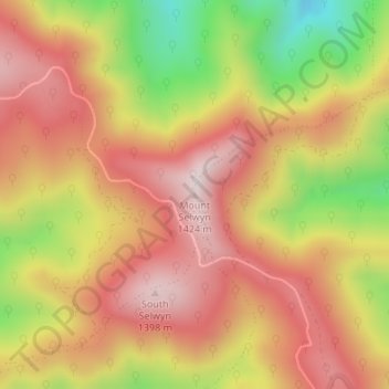 Carte topographique Mount Selwyn, altitude, relief