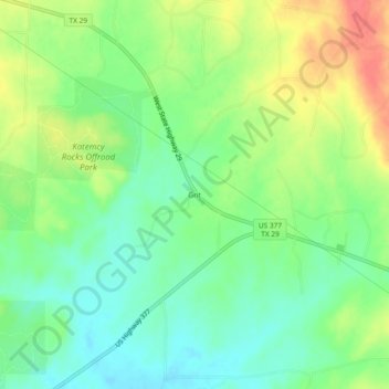 Carte topographique Grit, altitude, relief