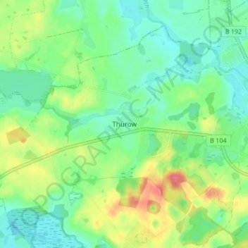 Carte topographique Thurow, altitude, relief