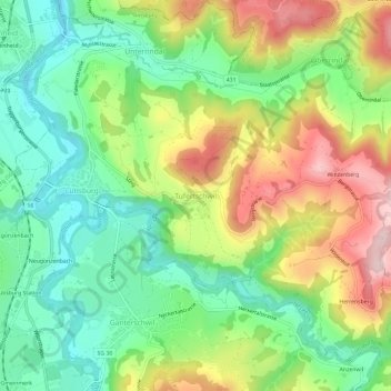 Carte topographique Tufertschwil, altitude, relief