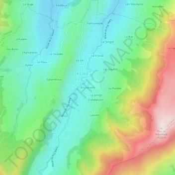 Carte topographique Enchaniers, altitude, relief