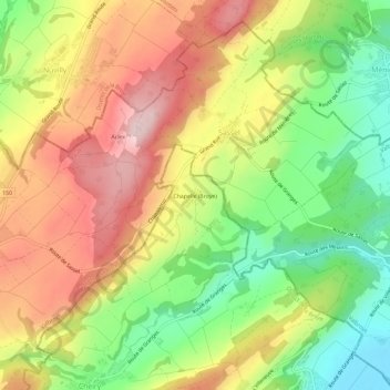 Carte topographique Chapelle (Broye), altitude, relief
