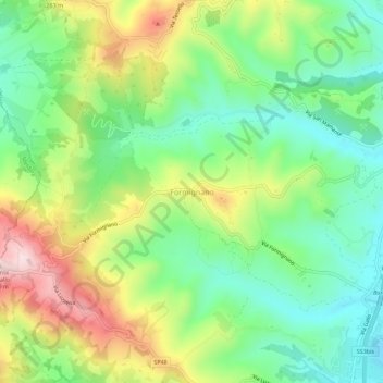Carte topographique Formignano, altitude, relief