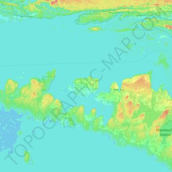 Carte topographique Barrie Island, altitude, relief