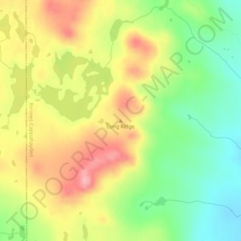 Carte topographique Long Ridge, altitude, relief