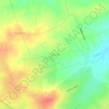 Carte topographique Talouan, altitude, relief