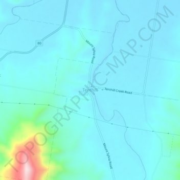 Carte topographique Tenthill, altitude, relief