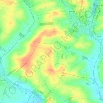 Carte topographique Kolbenteich, altitude, relief