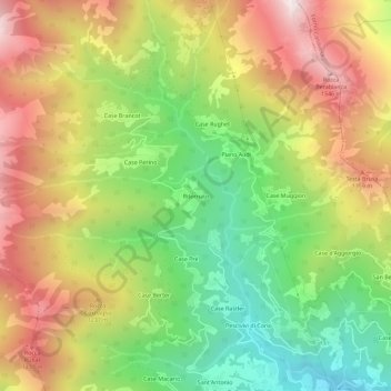 Carte topographique Ritornato, altitude, relief