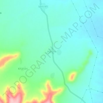 Carte topographique Harshi, altitude, relief