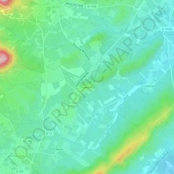Carte topographique Lancyre, altitude, relief