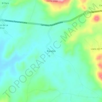 Carte topographique Bisvalles, altitude, relief