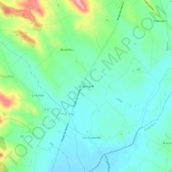 Carte topographique La Garriguié, altitude, relief