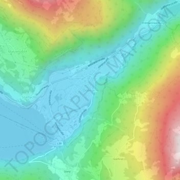 Carte topographique Döbriach, altitude, relief
