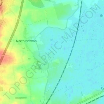 Carte topographique Northmoor Corner, altitude, relief