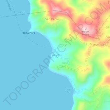Carte topographique Locloc, altitude, relief