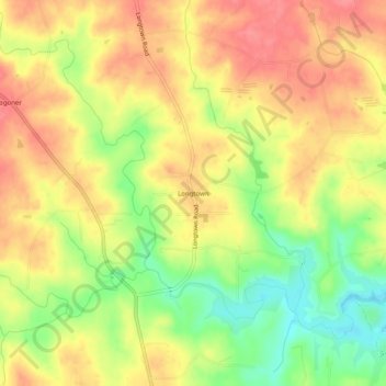 Carte topographique Longtown, altitude, relief