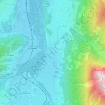 Carte topographique Rubi, altitude, relief