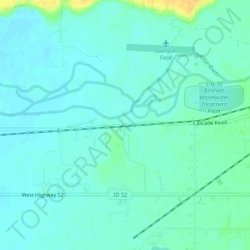 Carte topographique Del Monte, altitude, relief