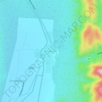Carte topographique Ahobilam, altitude, relief
