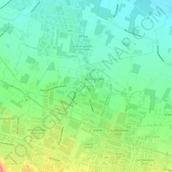 Carte topographique Ubersetto, altitude, relief