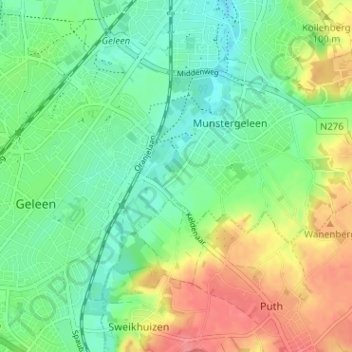 Carte topographique Abshoven, altitude, relief