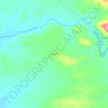 Carte topographique Los Mirones, altitude, relief