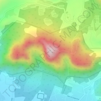 Carte topographique Cerro Gaital, altitude, relief