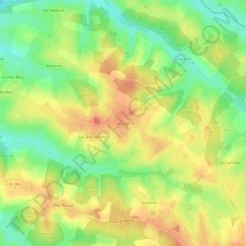 Carte topographique La Loge, altitude, relief