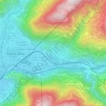 Carte topographique Rentsch, altitude, relief
