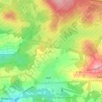 Carte topographique Höh, altitude, relief