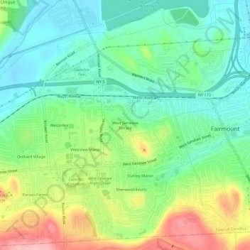 Carte topographique West Genesee Terrace, altitude, relief