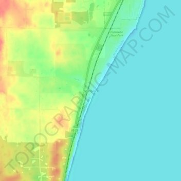 Carte topographique Springport, altitude, relief