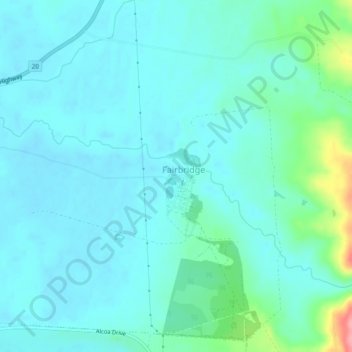 Carte topographique Fairbridge Village, altitude, relief