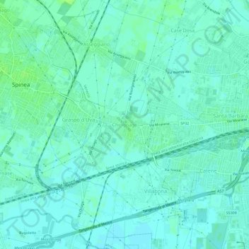 Carte topographique Chirignago, altitude, relief