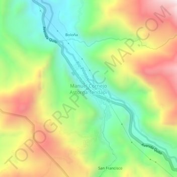 Carte topographique Manuel Cornejo Astorga Tandapi, altitude, relief