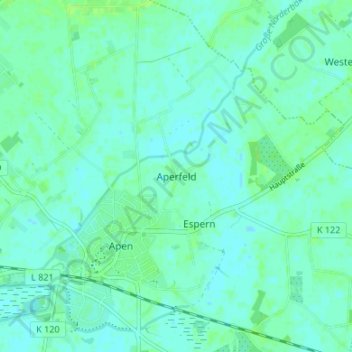 Carte topographique Aperfeld, altitude, relief