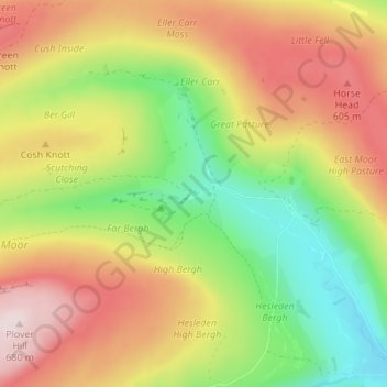 Carte topographique Foxup, altitude, relief