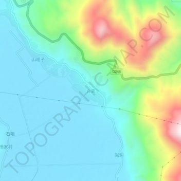 Carte topographique Baiwu, altitude, relief