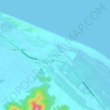 Carte topographique Magacan, altitude, relief