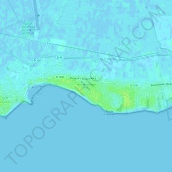 Carte topographique Parc des Grands Pins, altitude, relief