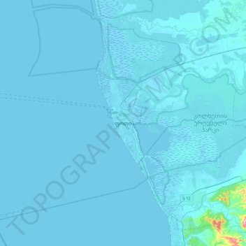 Carte topographique Poti, altitude, relief