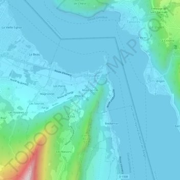 Carte topographique Mont Gerbet, altitude, relief