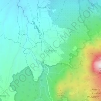 Carte topographique Seloliman, altitude, relief