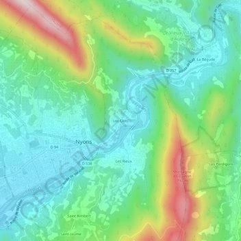 Carte topographique Les Clots, altitude, relief