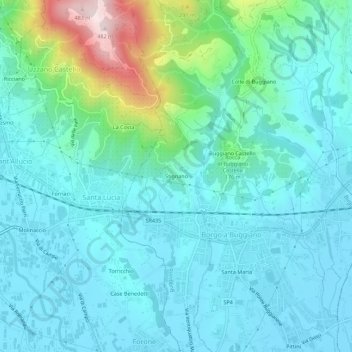 Carte topographique Stignano, altitude, relief